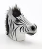 Black and white zebra with black synthetic hair