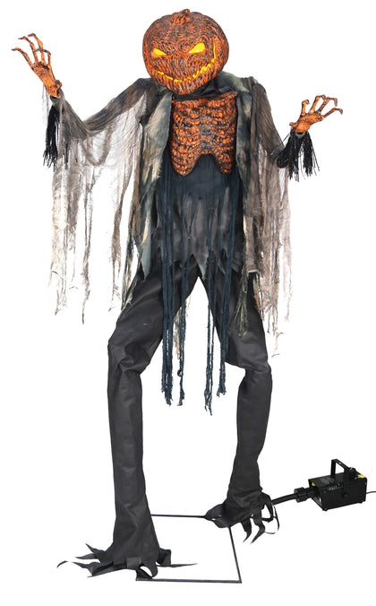 Animated Scorched Scarecrow Prop With Fog Machine