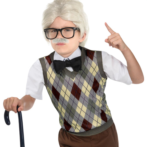 Old Man Argyle Vest Child Standard | 100th Day of School