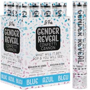 12" BLUE GENDER REVEAL CONFETTI CANNON 1pc