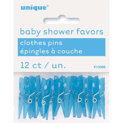 Baby Blue Clothespin Favors 12ct