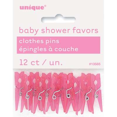 Baby Pink Clothespin Favors 12ct