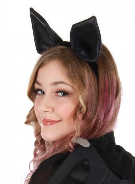 Black headband and black bat ears