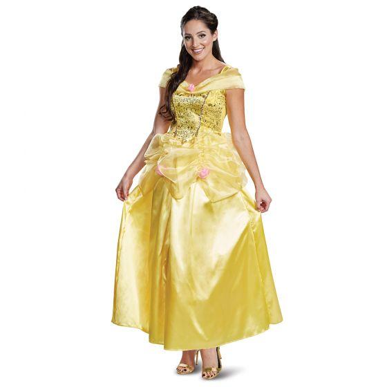 Floor length yellow Belle gown