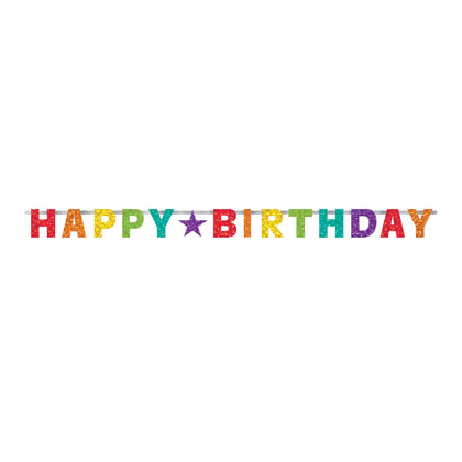 Birthday Accessories Rainbow Prismatic Letter Banner