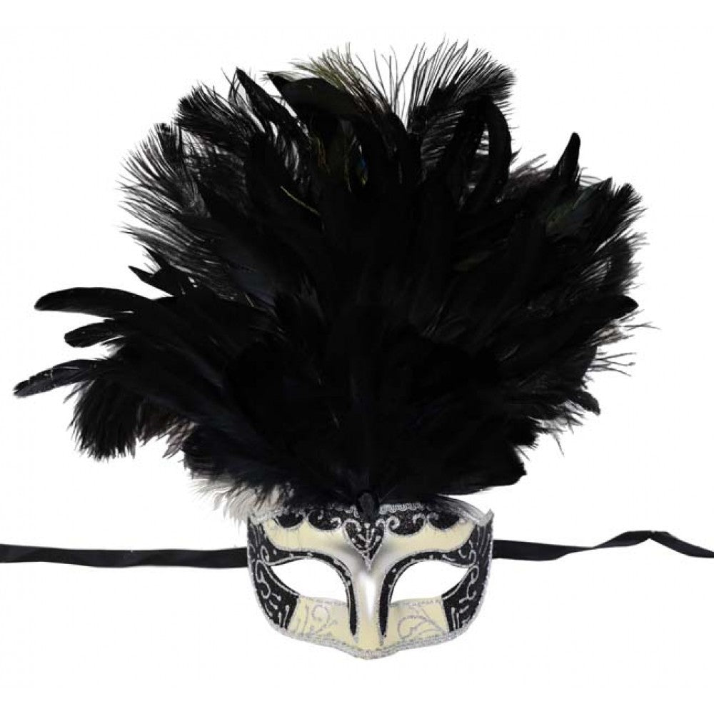 black feather mask