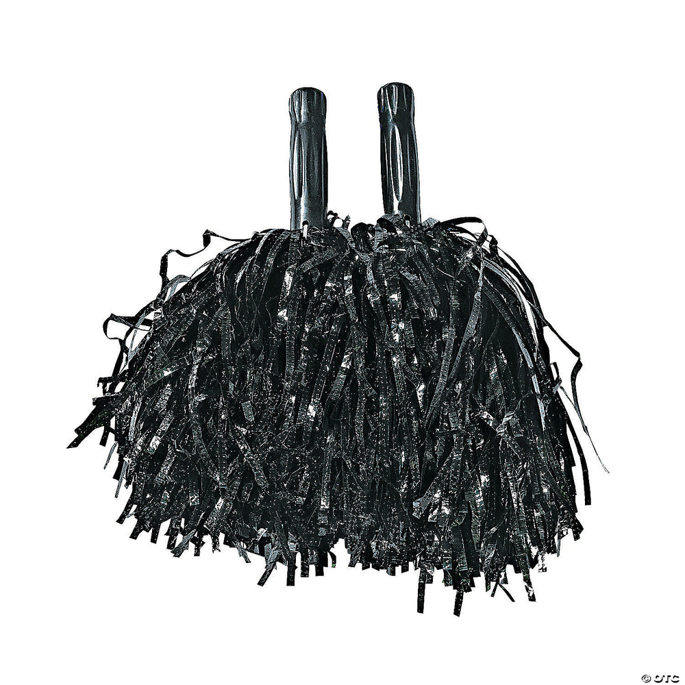 Black Metallic Cheer Pom-Poms 1pc
