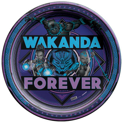 Black Panther Wakanda Forever Round Plates, 9