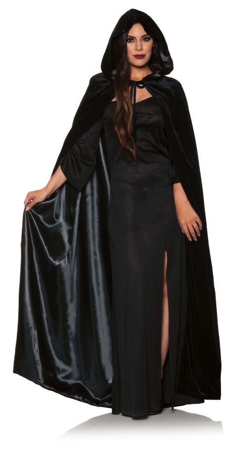 Black Velvet Cape | Black Satin Lining