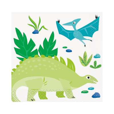 kids dino beverage small napkins