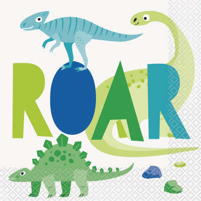 kids dino large paper napkins