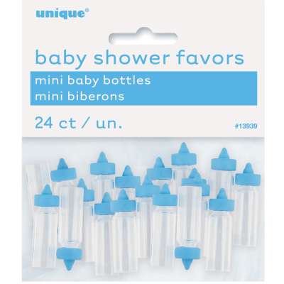 Blue Mini Baby Bottles Favors 24ct