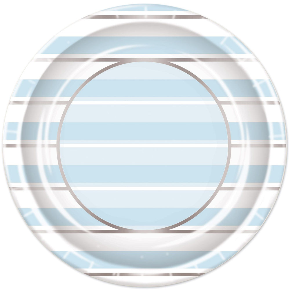 Blue Striped Dinner Plates 8ct