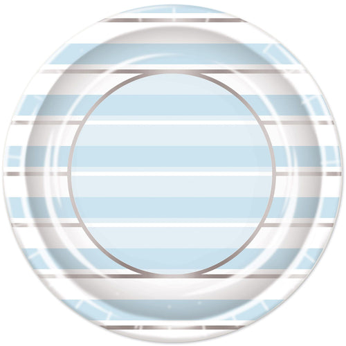 Blue Striped Dinner Plates 8ct