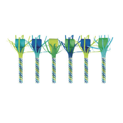 Blue & Green Dinosaur Fringed Party Blowouts | Kid's Birthday