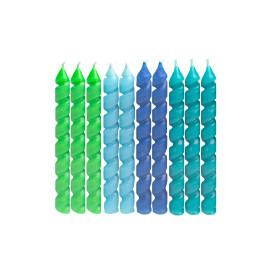 Birthday Candles Spiral Blue and Green  | Candles