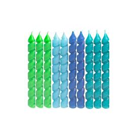 Birthday Candles Spiral Blue and Green  | Candles