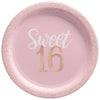 Blush Sweet Sixteen Dinner Plates 8ct | Milestone Birthday