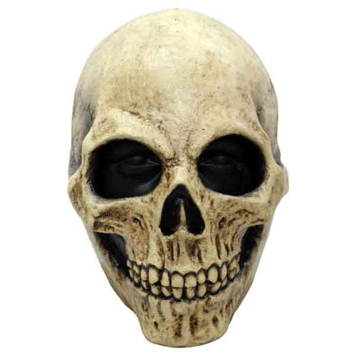 Sunken eye sockets and toothy grin