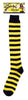 Knee high black and yellow striped knit socks