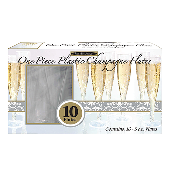 Clear Champagne Flutes 10ct. | Plastics