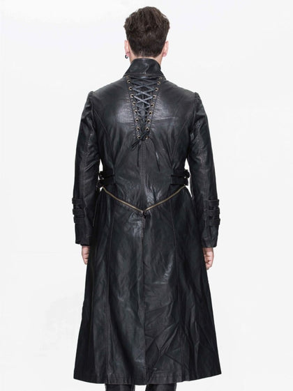 Gothic Long Punk Leather Jacket