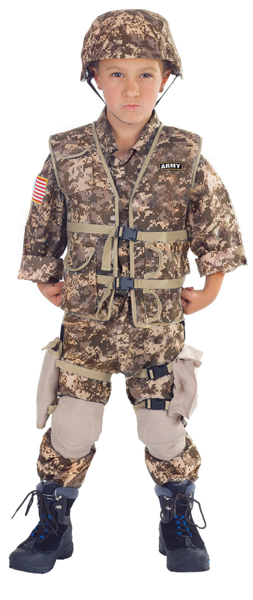 Camo helmet is included