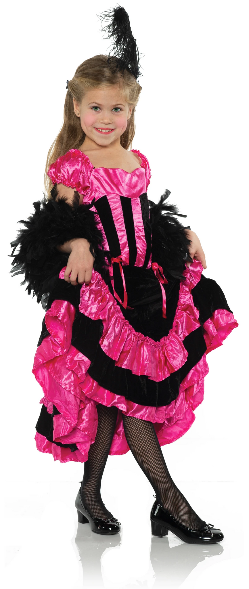Black and pink with ruffles and bows
