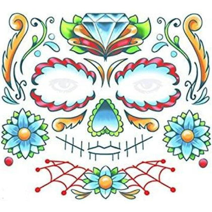 Candy Skull Face Tattoos - Tinsley Transfers FC-501