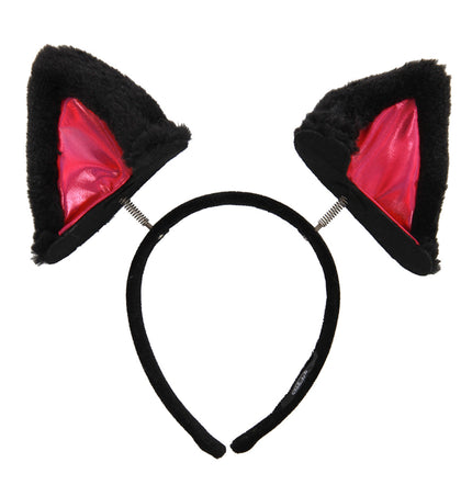 springy black cat ears