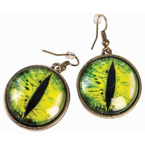 Cat eye earrings with gold wire