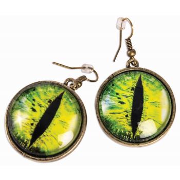 Cat eye earrings with gold wire