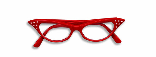 Clear lenses, plastic frames and rhinestones