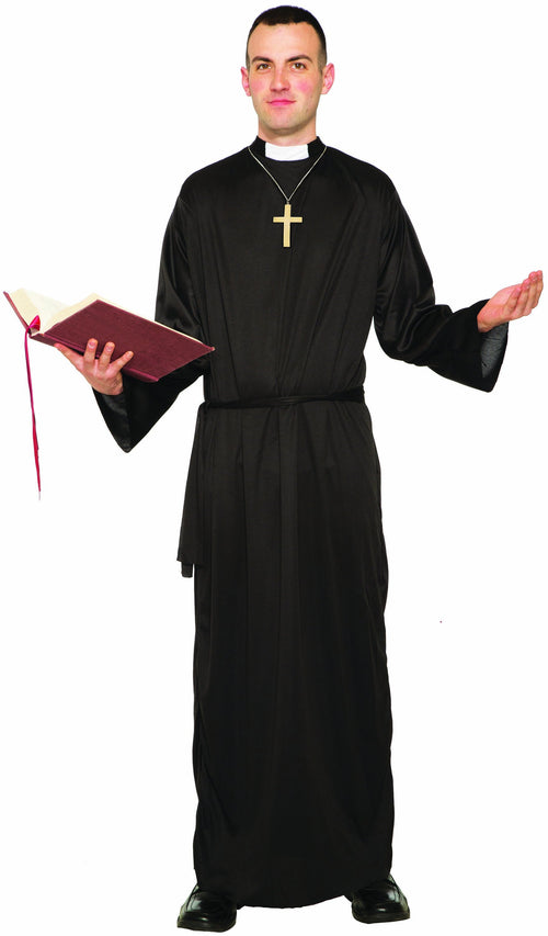 Black with attached white collar