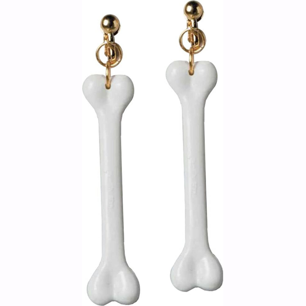 Gold clip on bone earrings