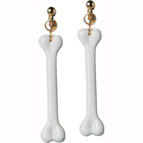 Gold clip on bone earrings