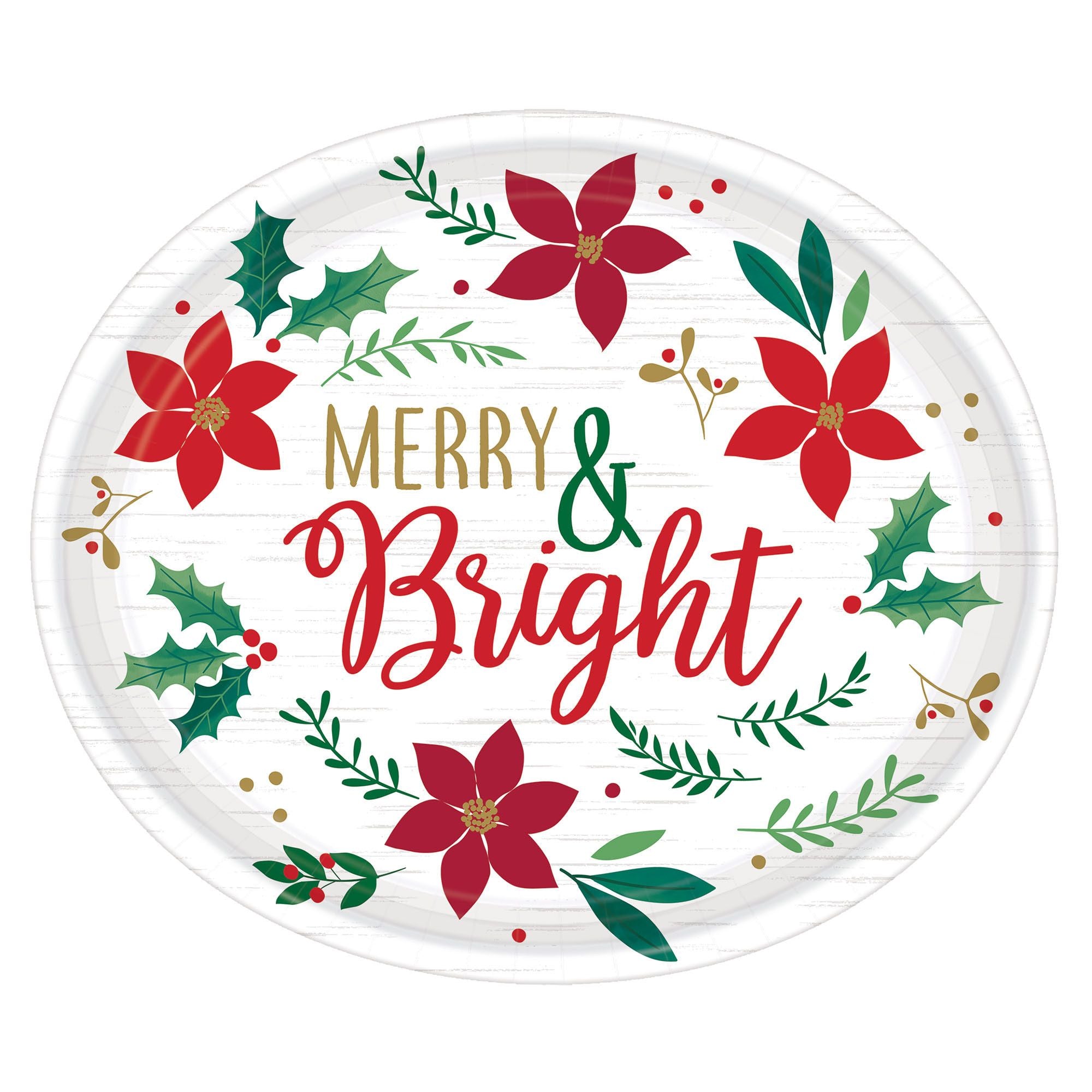 Christmas Wishes Oval Plates, 12