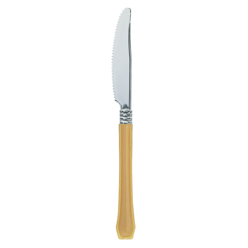 Silver Premium Plastic Knives 20ct | Metallic Gold