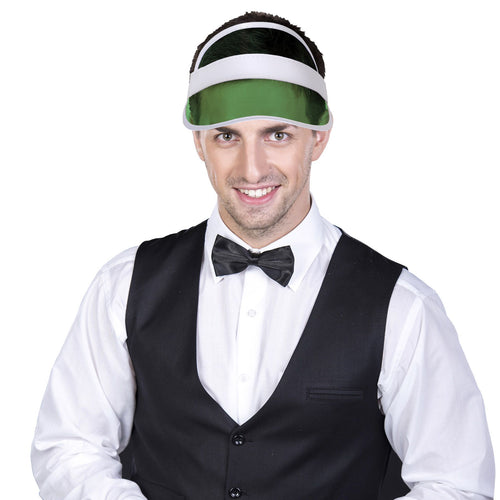 Clear Green Plastic Dealer's Visor | Casino