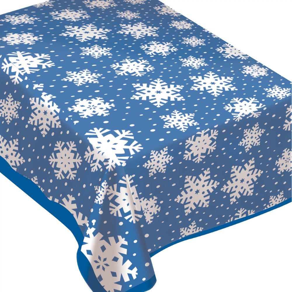 Clear Snowflake Plastic Table Cover