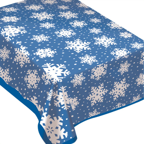 Clear Snowflake Plastic Table Cover