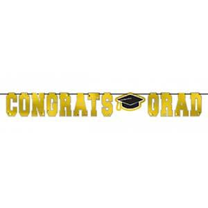 Congrats Grad with Cap Banner Streamer