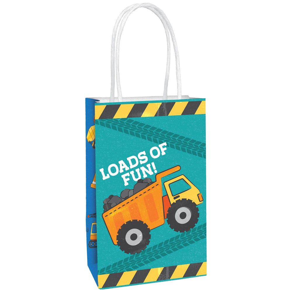 Construction Printed Paper Kraft Bag 8ct | Kid's Birthday