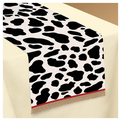 Cow Print Table Runner 14 x 72 in | General Entertaining