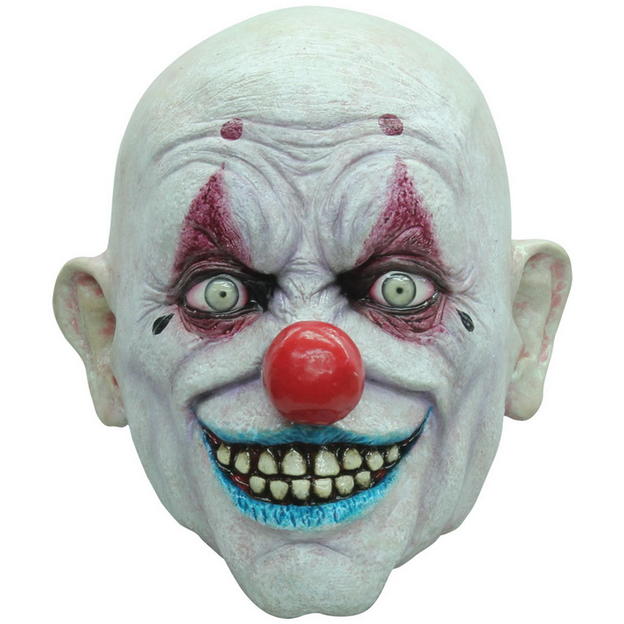 Bright red nose and blue lips