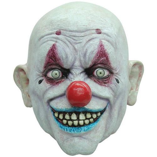 Bright red nose and blue lips