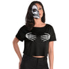 Cropped Top T-Shirt w/ Bone Hands - Small/Medium