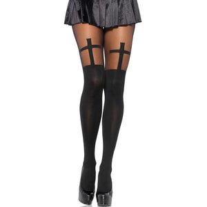 Cross Accent Pantyhose