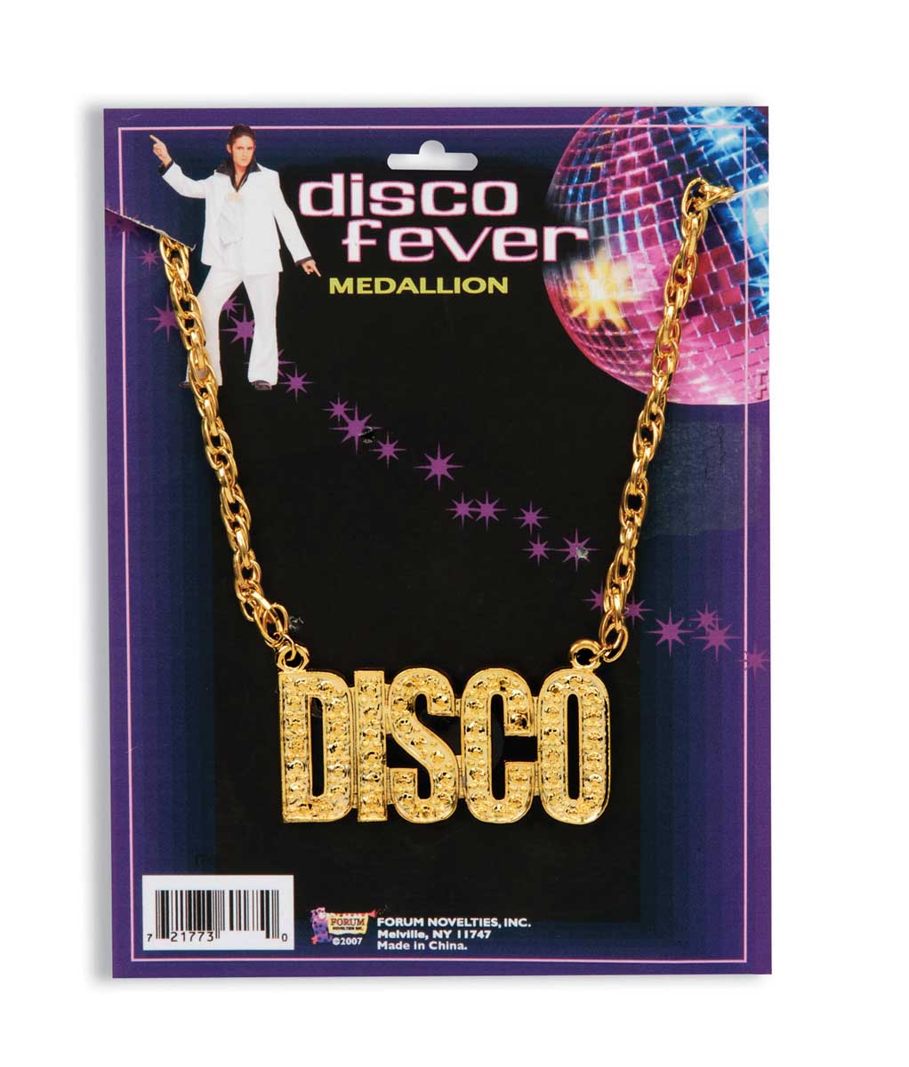 Gold disco necklace and chain