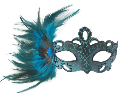 Jewel Feather Cutout Mask